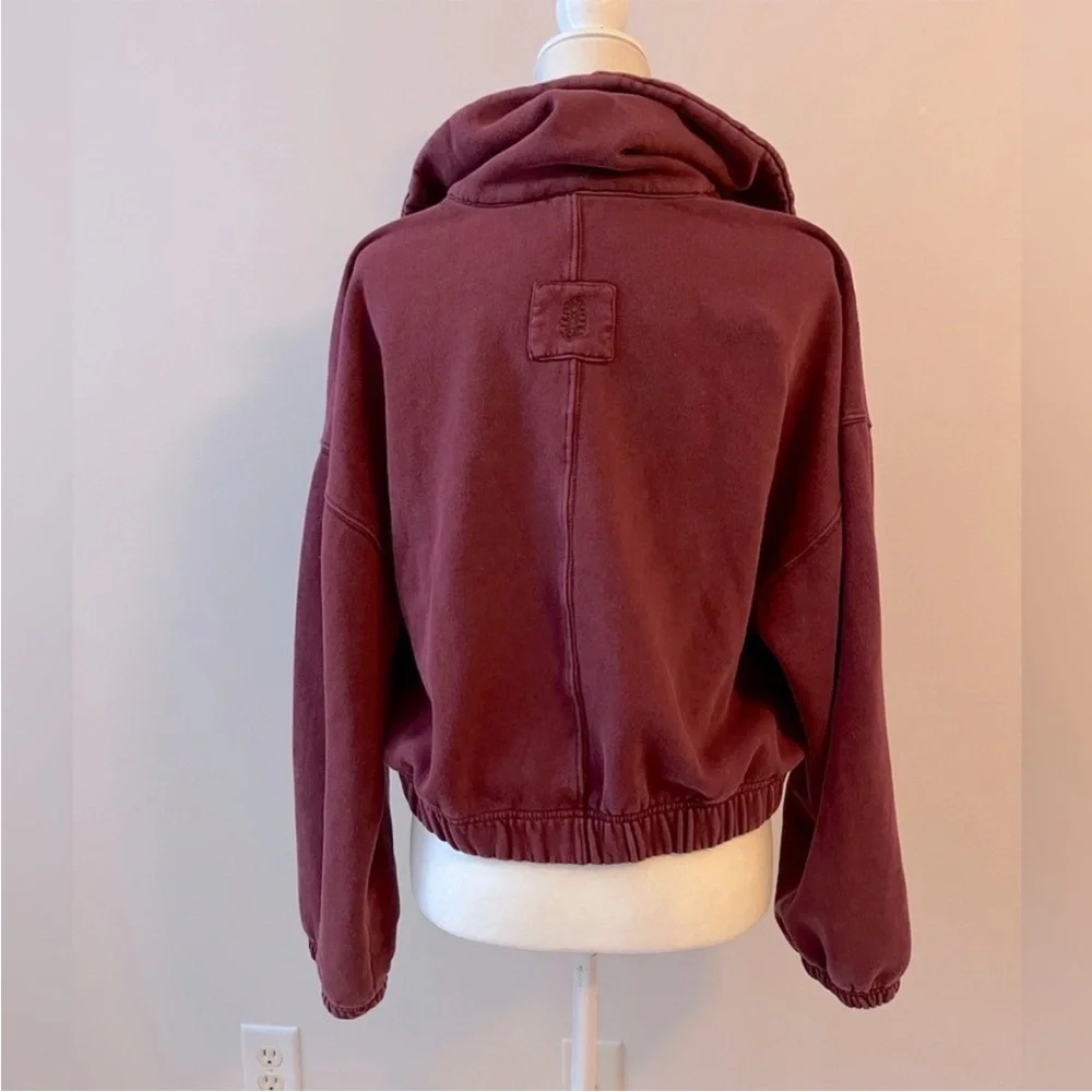 Free People Movement Maroon Cropped Post-Workout Jacket - Picture 6 of 6